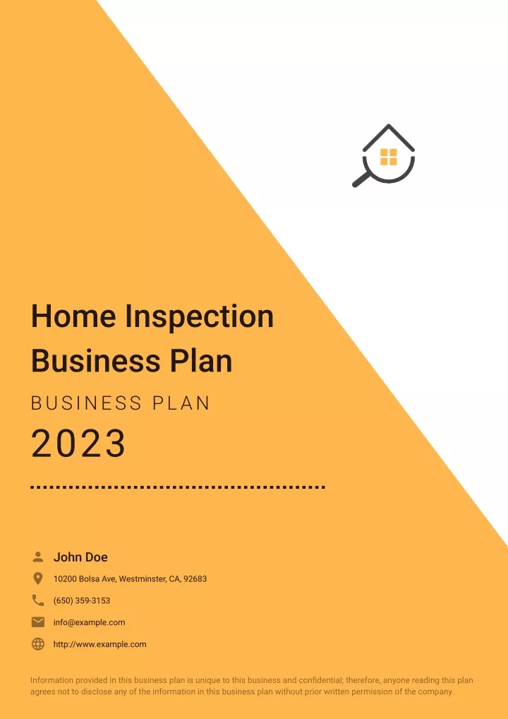 home inspection business plan
