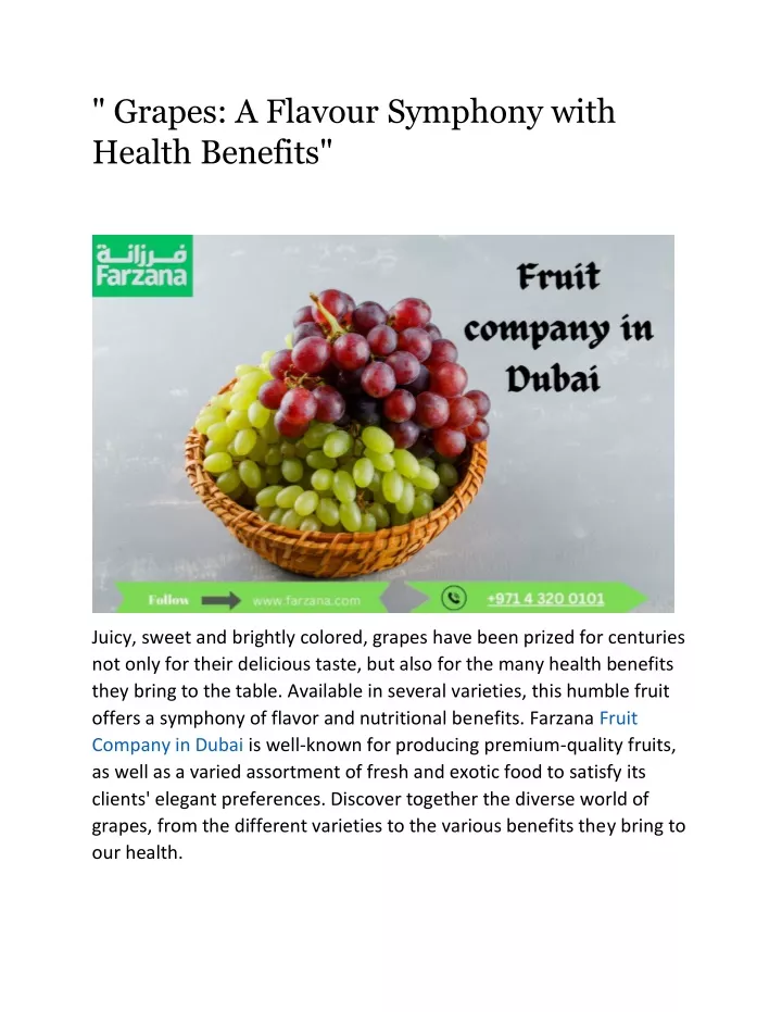 grapes a flavour symphony with health benefits