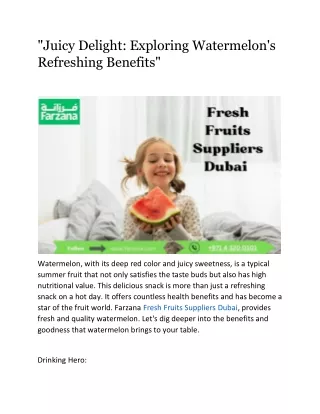 juicy delight exploring watermelon s refreshing