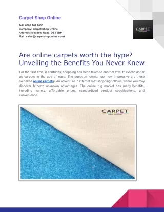 Are online carpets worth the hype? Unveiling the Benefits You Never Knew