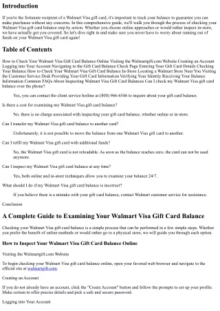 A Complete Guide to Checking Your Walmart Visa Gift Card Balance