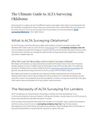 2023 - The Ultimate Guide to ALTA Surveying Oklahoma
