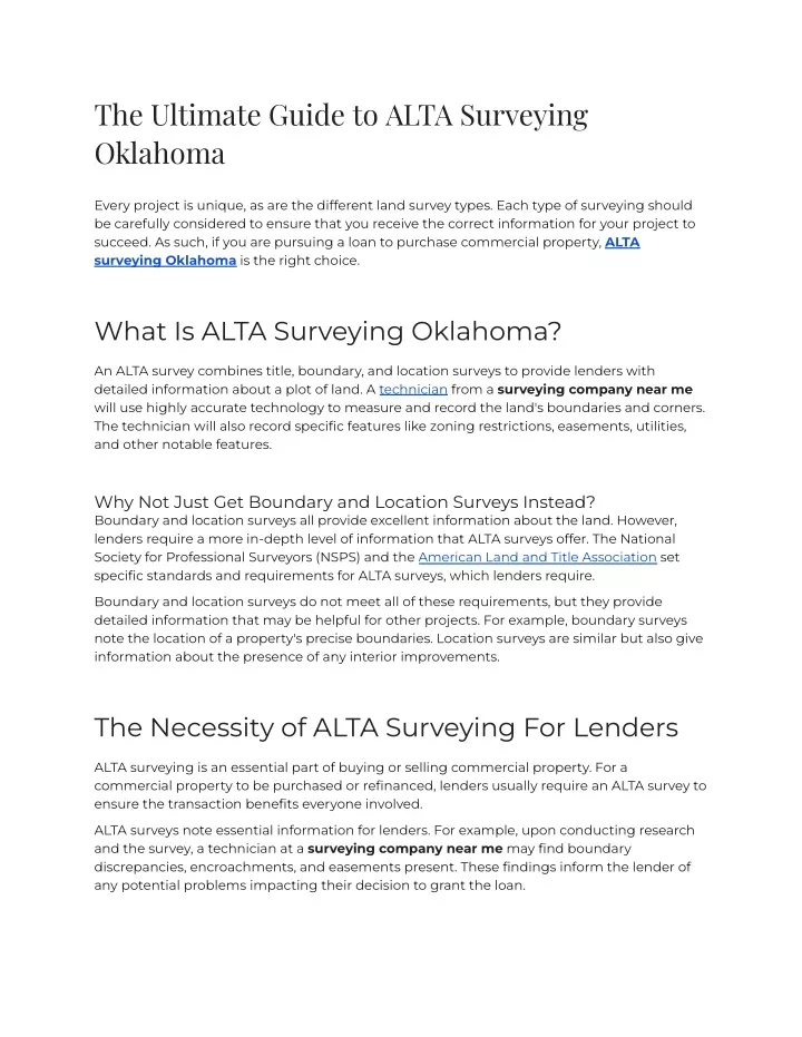 the ultimate guide to alta surveying oklahoma