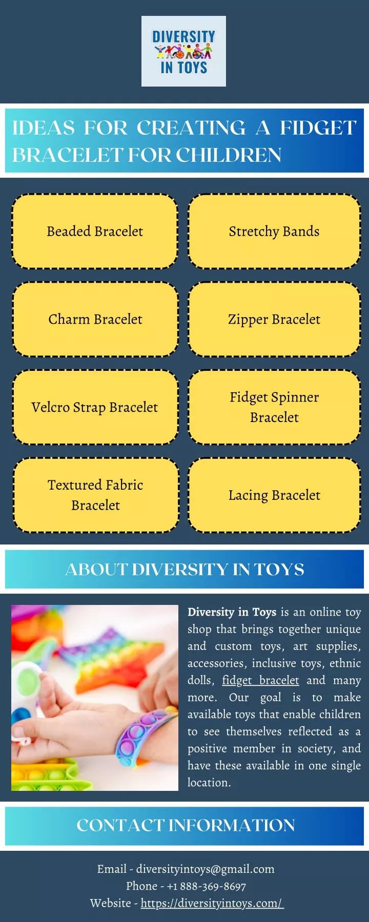 ideas for creating a fidget bracelet for children