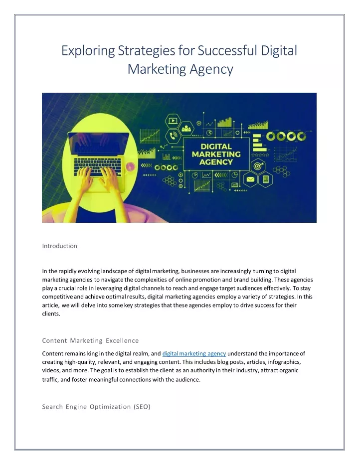 exploring strategies for successful digital marketing agency