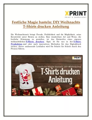 Festliche Magie basteln DIY Weihnachts T-Shirts drucken Anleitung