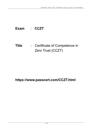 download valid cczt certification exam dumps