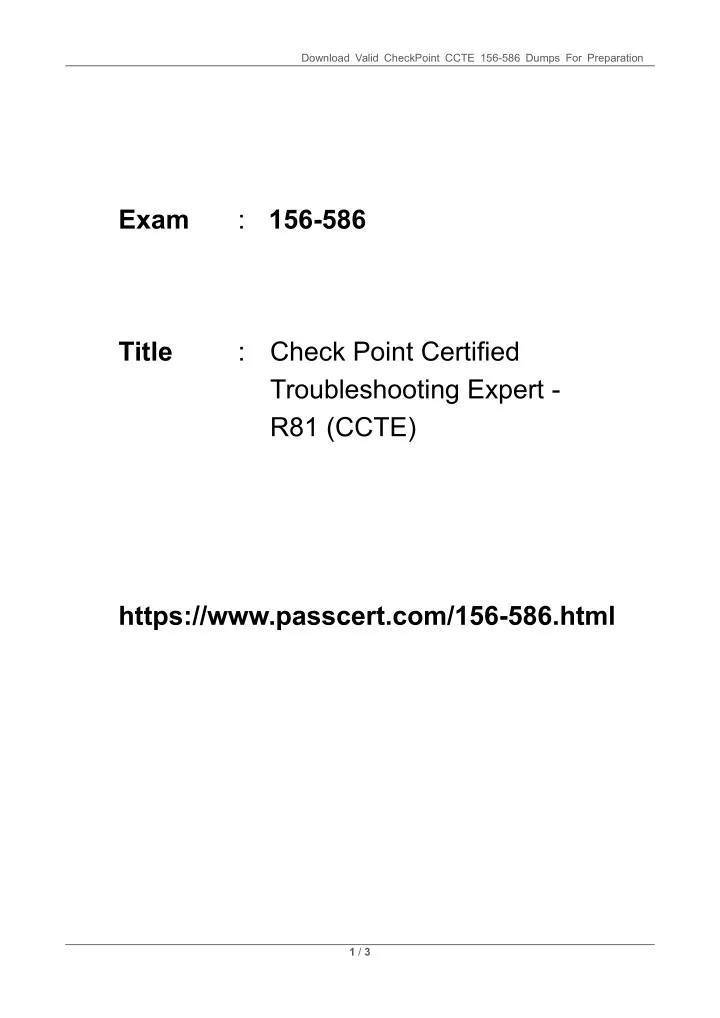 download valid checkpoint ccte 156 586 dumps