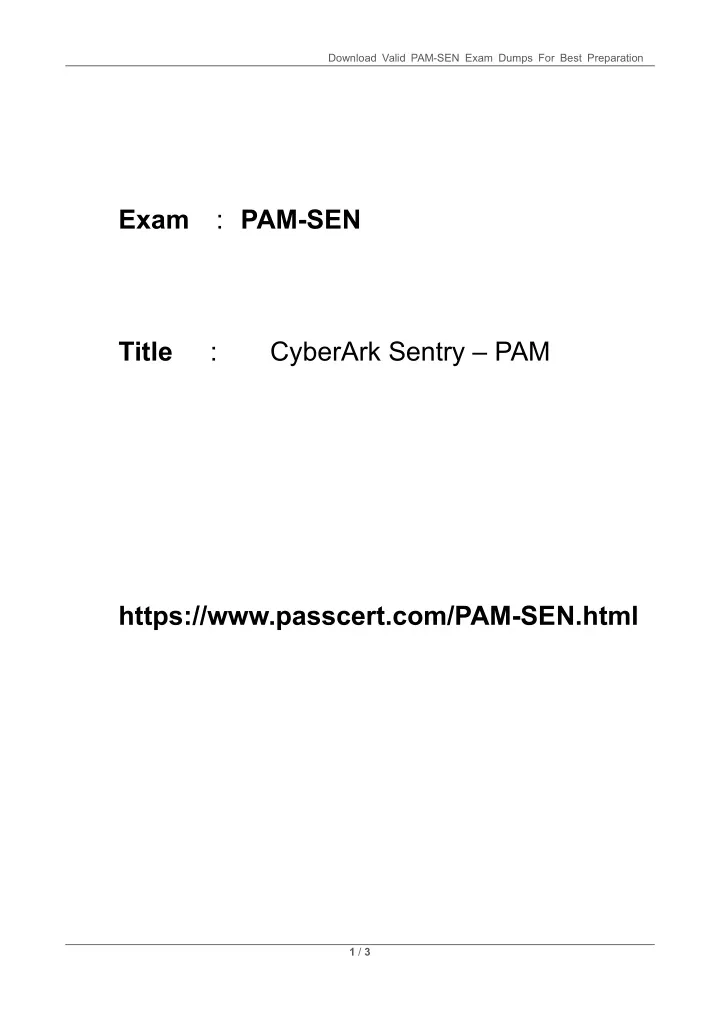 download valid pam sen exam dumps for best