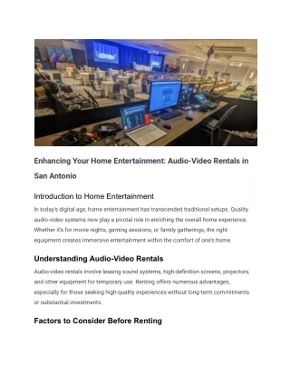 1.Audio-Video Rentals in San Antonio (1)