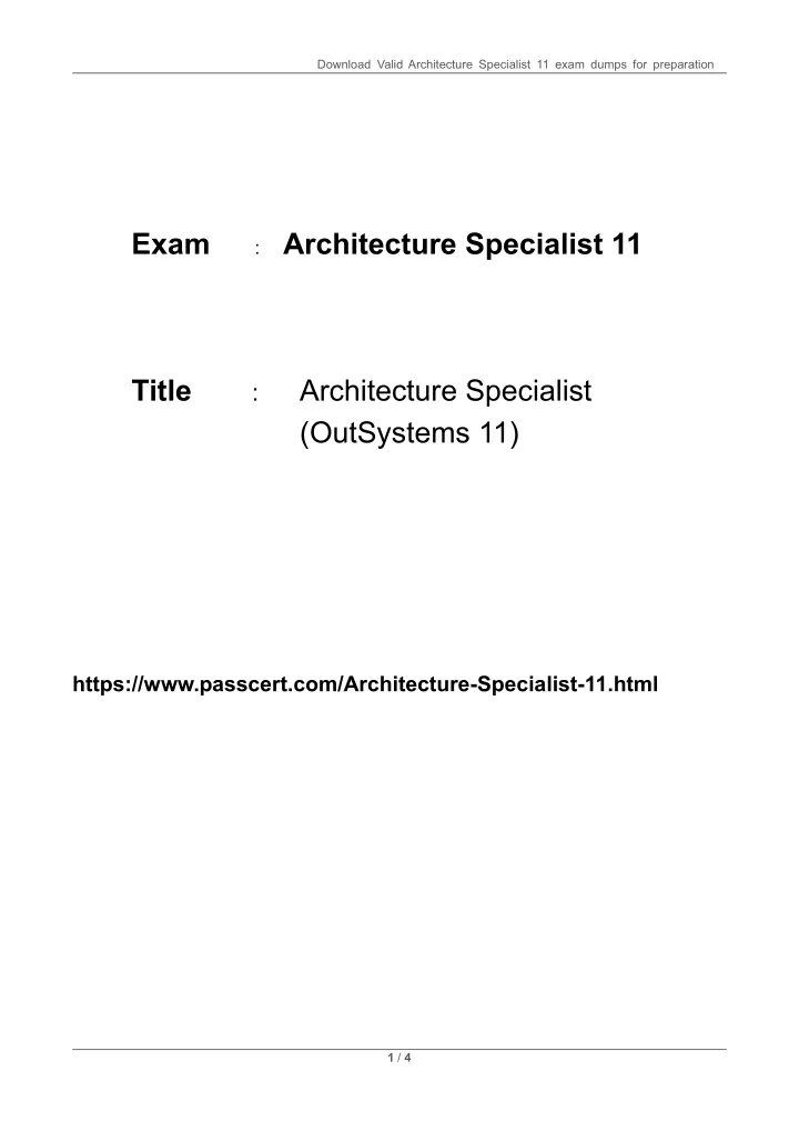 download valid architecture specialist 11 exam