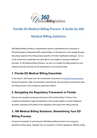 Florida ED Medical Billing Process_ A Guide by 360 Medical Billing Solutions
