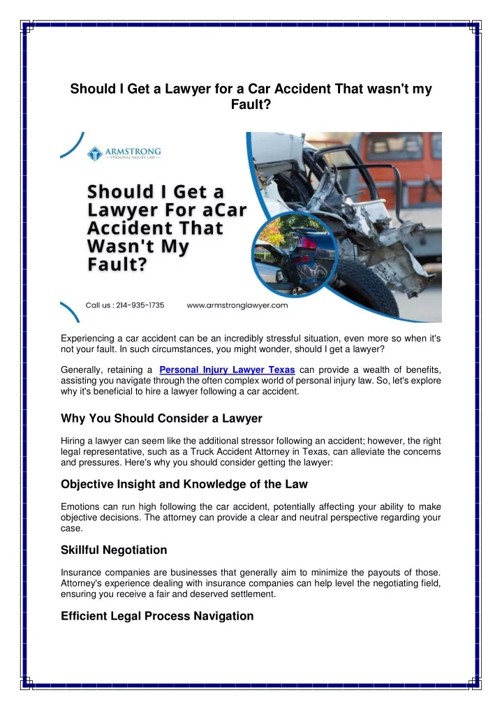 PPT - Should I Get A Lawyer For A Car Accident PowerPoint Presentation ...