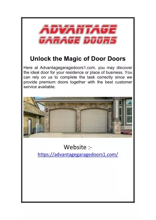 Unlock the Magic of Door Doors