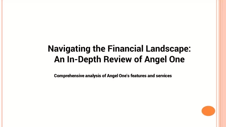navigating the financial landscape an in depth