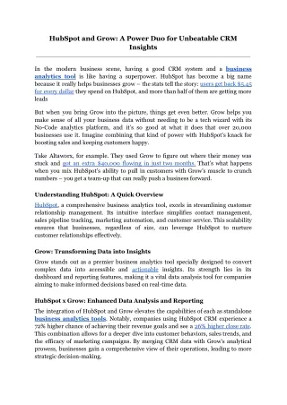 hubspot and grow a power duo for unbeatable
