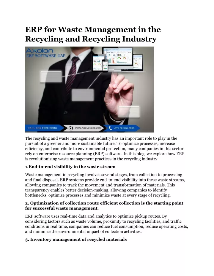 erp for waste management in the recycling