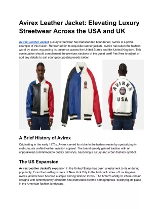 Avirex Leather Jacket_ Elevating Luxury Streetwear Across the US and UK
