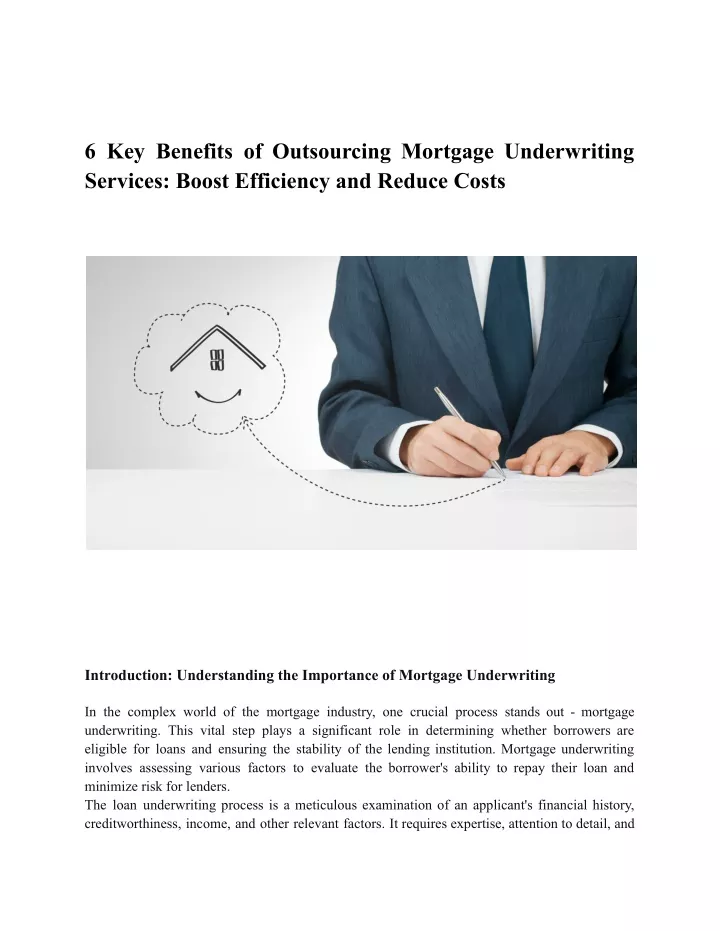 6 key benefits of outsourcing mortgage