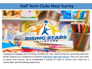 Half Term Clubs Near Surrey