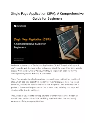 single page application spa a comprehensive guide