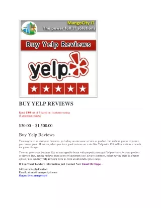 BUY YELP REVIEWS