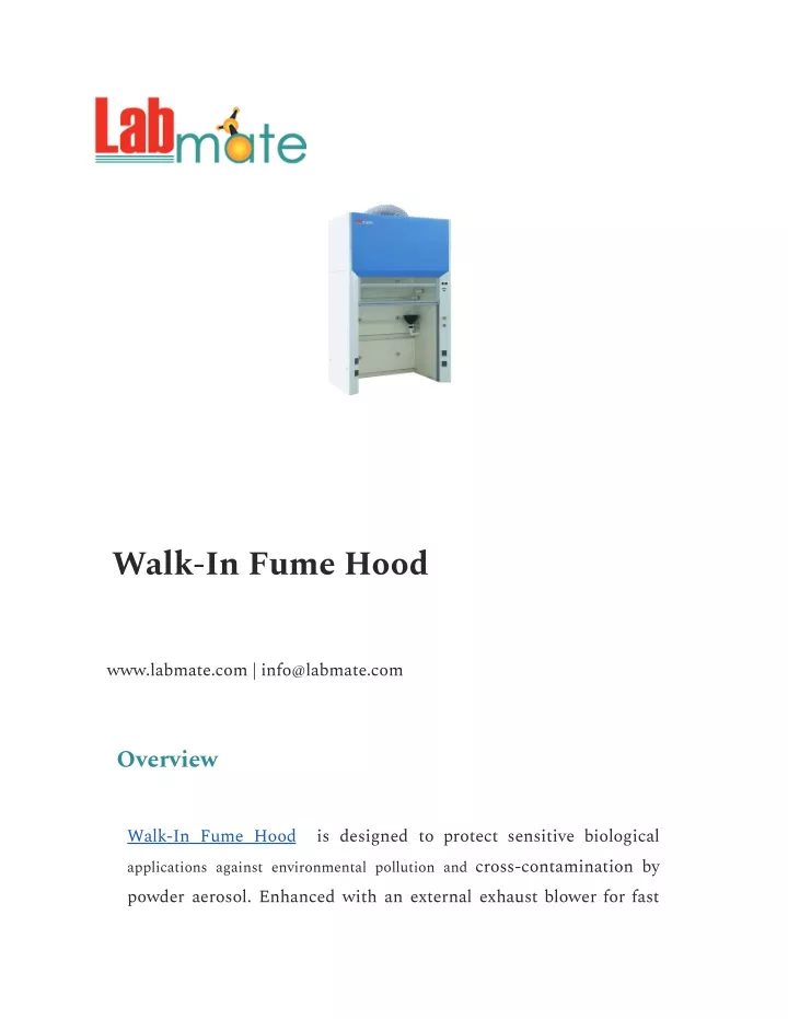 walk in fume hood