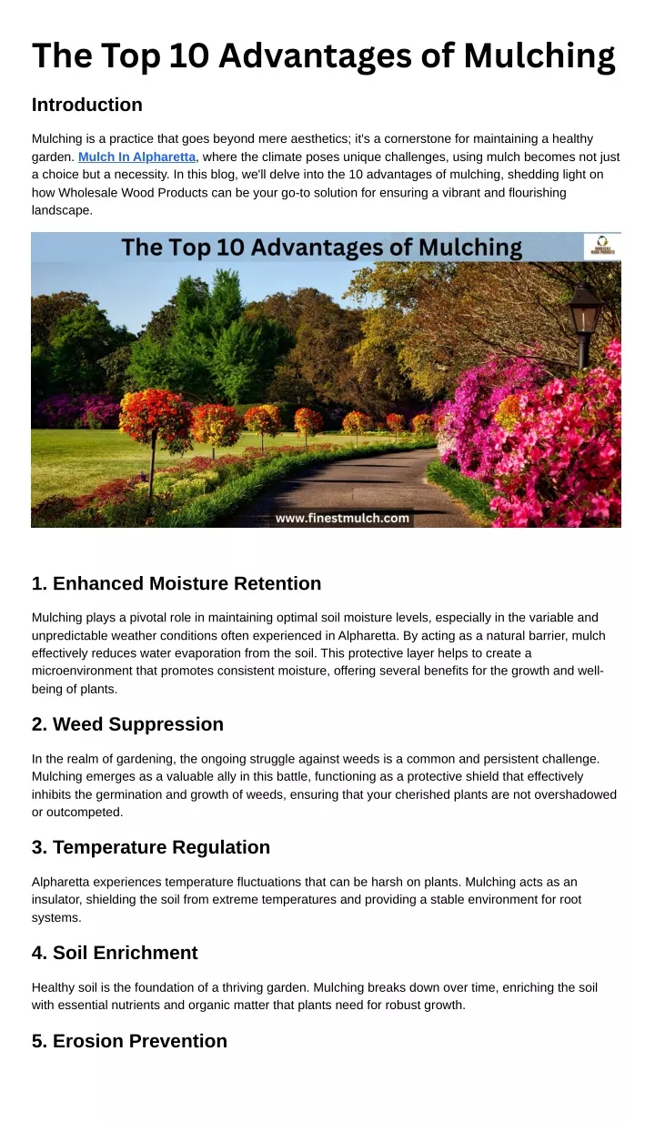 the top 10 advantages of mulching