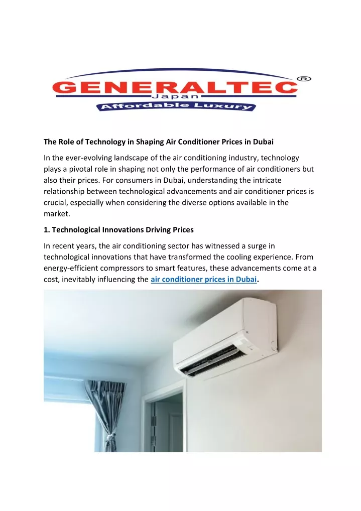the role of technology in shaping air conditioner