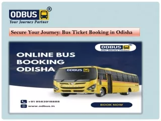 Secure Your Journey Bus Ticket Booking in Odisha