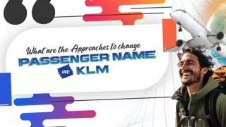 What Are The Approaches To Change Passenger Name On KLM?