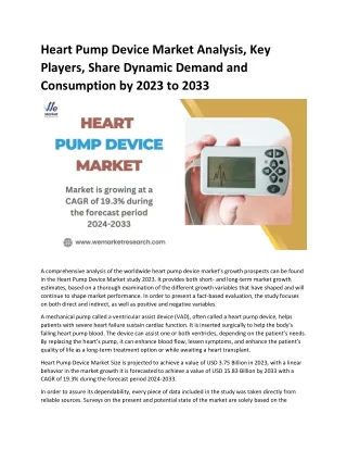 heart pump device market analysis key players