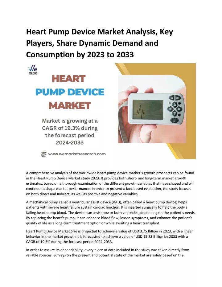 heart pump device market analysis key players