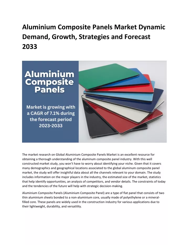 aluminium composite panels market dynamic demand