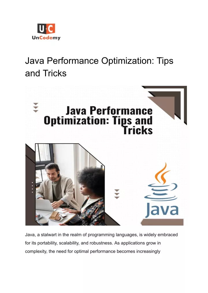 java performance optimization tips and tricks