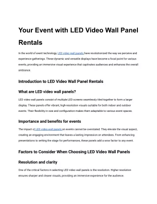 your event with led video wall panel