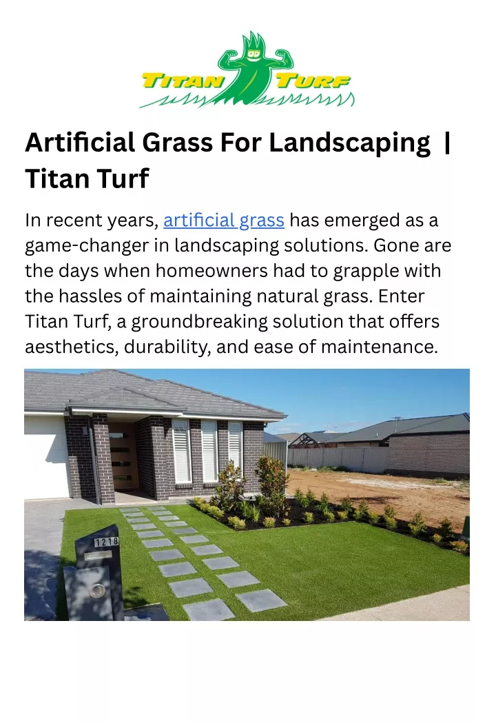 artificial grass for landscaping titan turf