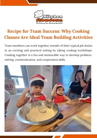 Recipe for Team Success: Why Cooking Classes Are Ideal Team Building Activities