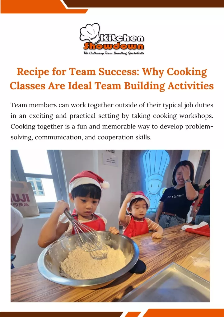 recipe for team success why cooking classes