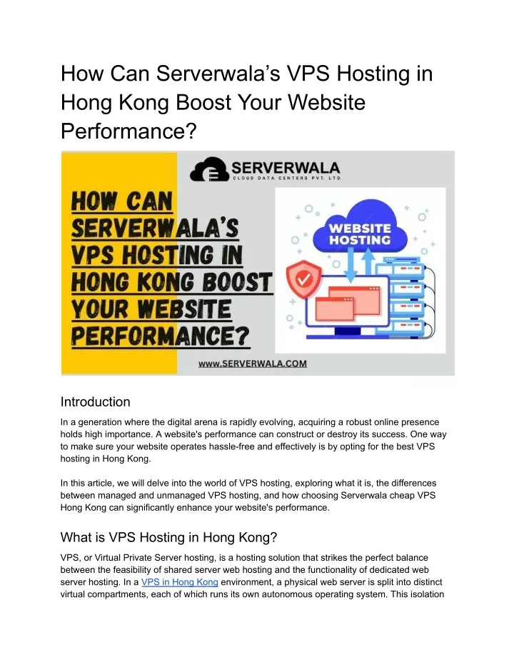 how can serverwala s vps hosting in hong kong
