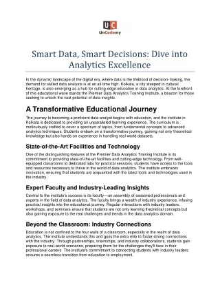 smart data smart decisions dive into analytics