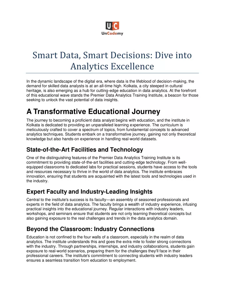 smart data smart decisions dive into analytics