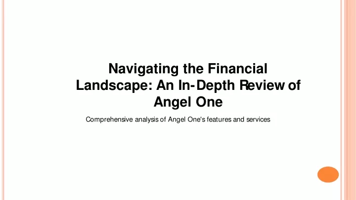 navigating the financial landscape an in depth