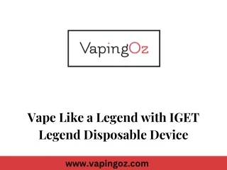 Vape Like a Legend with IGET Legend Disposable Device