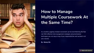 How to Manage Multiple Coursework