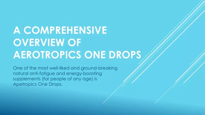 a comprehensive overview of aerotropics one drops