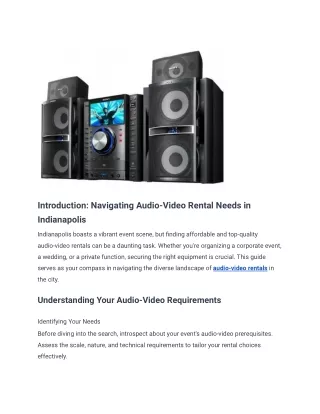 2.Indianapolis Audio-Video Rentals (1)