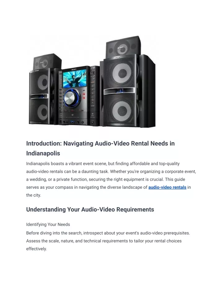 introduction navigating audio video rental needs