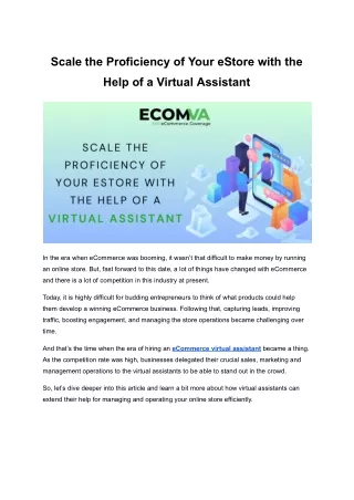 scale the proficiency of your estore with the