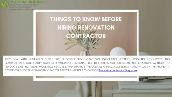 things to know before hiring renovation contractor